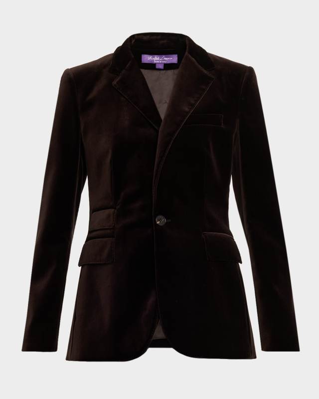 Parker Stretch Velvet Single-Breasted Jacket